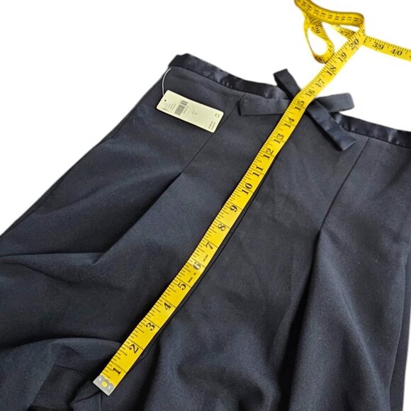 Anthropologie Corset Bow Pleated Wide-Leg Trousers, Black, High Rise, Size 6 - Picture 5 of 11